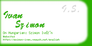 ivan szimon business card